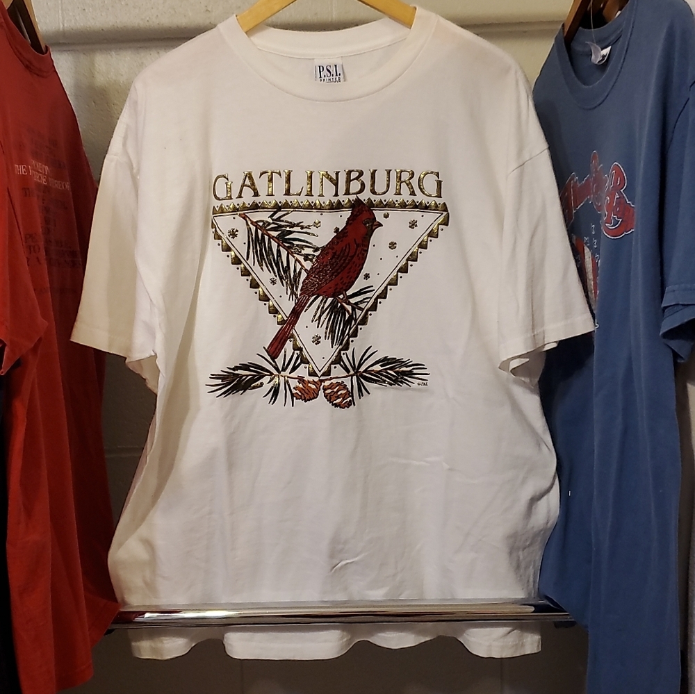 Size XL-Vintage 90s Single Stitch Gatlinburg Cardinal Shirt